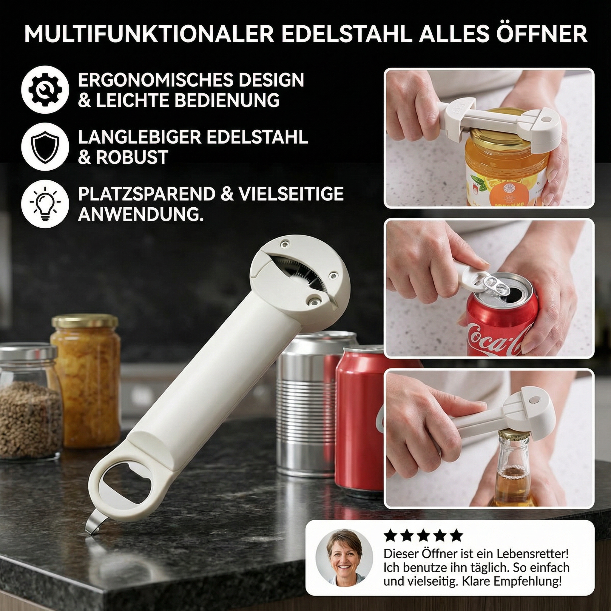 KraftSpar™ Glas- & Flaschenöffner