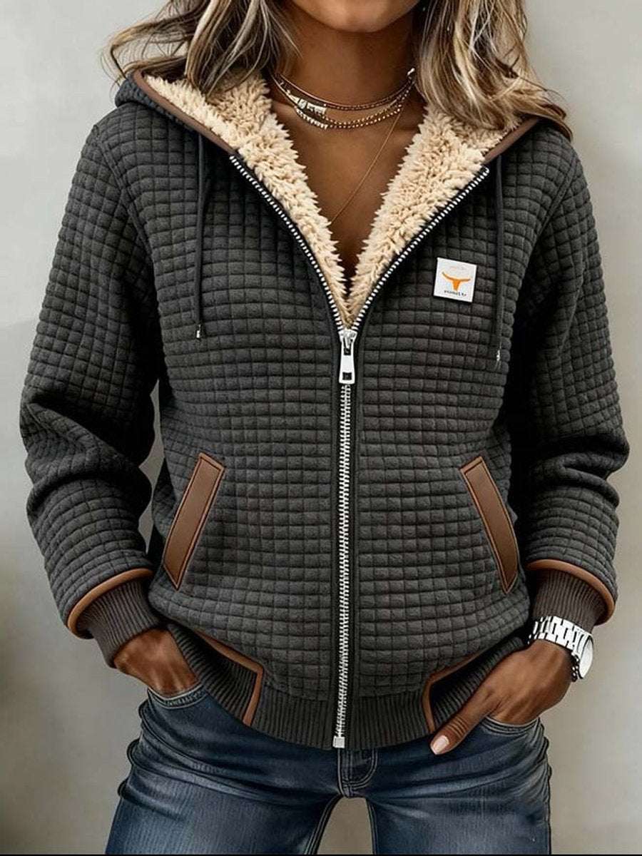 Sandra | Gepolsterte Sherpa-Jacke mit Kapuze